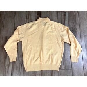 Vintage Bill Blass Signature Cardigan NWT Mens Large Yellow 100% Lambswool
